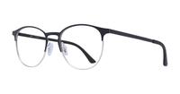 Black/Silver Ray-Ban RB6375-51 Round Glasses - Angle