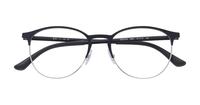 Black/Silver Ray-Ban RB6375-51 Round Glasses - Flat-lay