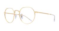Shiny Gold Ray-Ban RB6465 Round Glasses - Angle