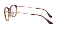 Striped Havana Ray-Ban RB7140-49 Round Glasses - Side