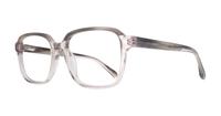 Gloss Crystal Grey Ted Baker Willian Square Glasses - Angle
