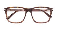 Dark Havana Tom Ford FT5479-B Rectangle Glasses - Flat-lay