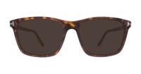 Dark Havana Tom Ford FT5479-B Rectangle Glasses - Sun