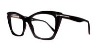 Shiny Black Tom Ford FT5709-B Cat-eye Glasses - Angle