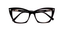Shiny Black Tom Ford FT5709-B Cat-eye Glasses - Flat-lay