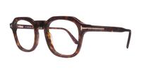 Dark Havana Tom Ford FT5836-B Rectangle Glasses - Angle