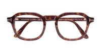 Dark Havana Tom Ford FT5836-B Rectangle Glasses - Flat-lay
