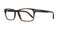 Dark Havana Tom Ford FT5938-B Rectangle Glasses - Angle