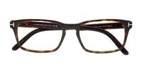 Dark Havana Tom Ford FT5938-B Rectangle Glasses - Flat-lay