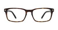 Dark Havana Tom Ford FT5938-B Rectangle Glasses - Front