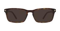 Dark Havana Tom Ford FT5938-B Rectangle Glasses - Sun