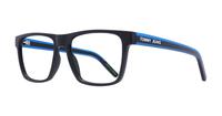 Black Tommy Jeans TJ0058 Rectangle Glasses - Angle