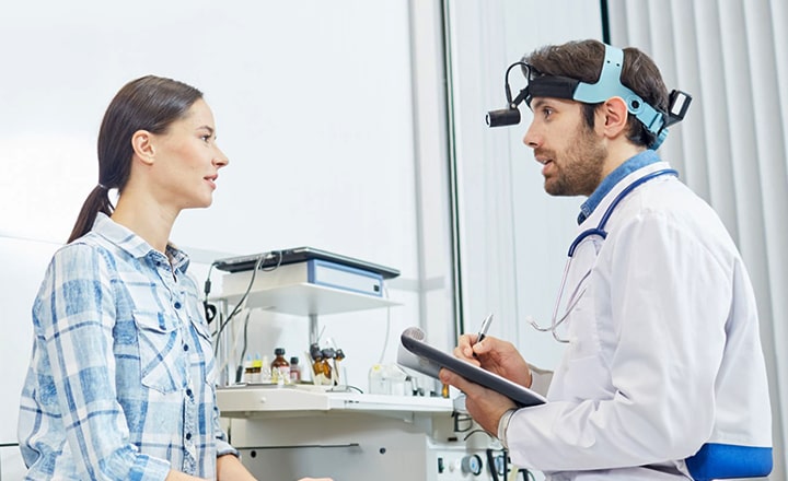 Doctor talking to a patient