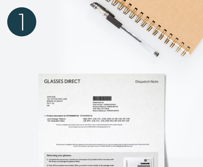 Returns are free at Glasses Direct