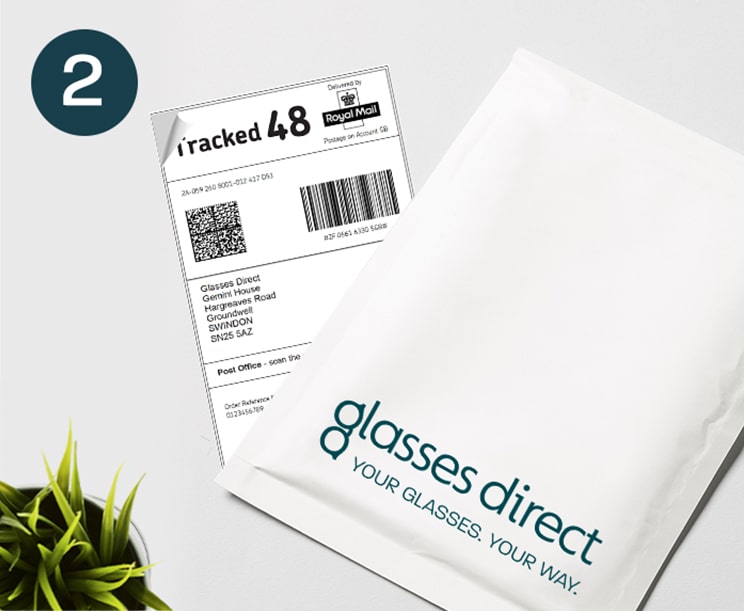 Glasses Direct padded envelope with free returns label