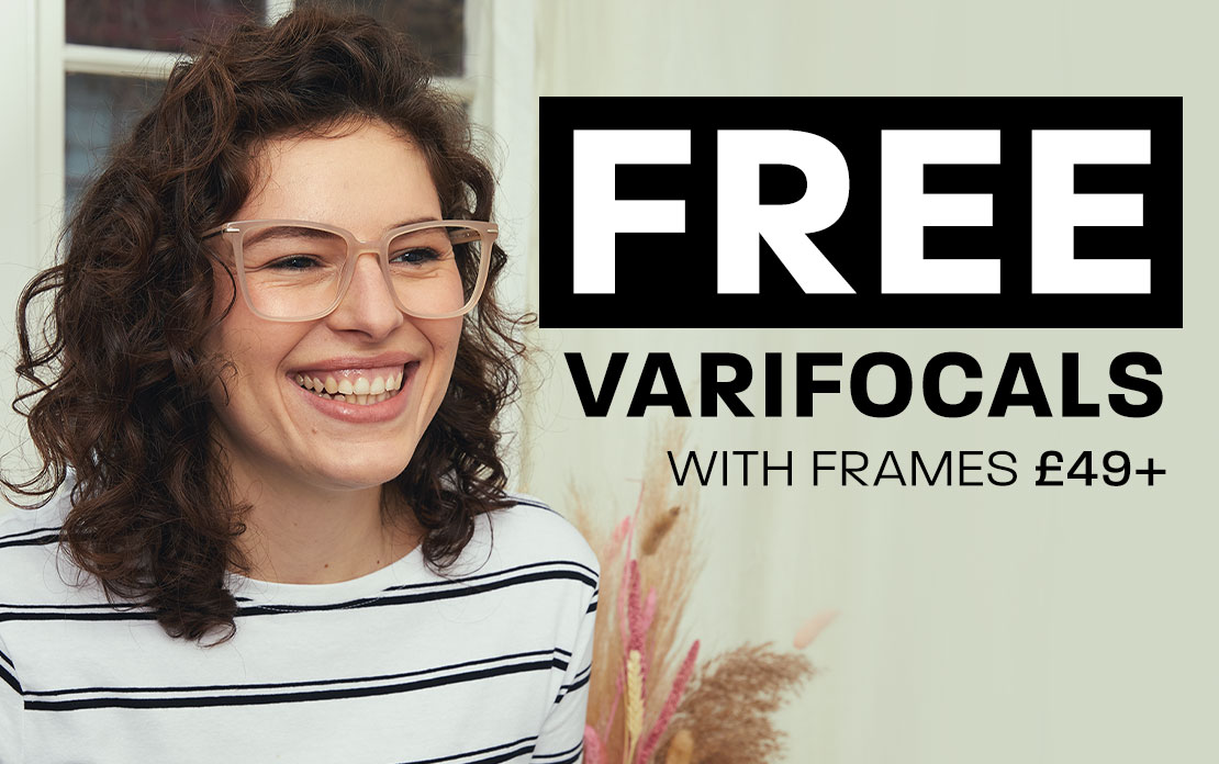 Free varifocal lenses with frames £49+