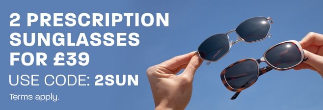 2 Prescription sunglasses for £39 - use code: 2SUN