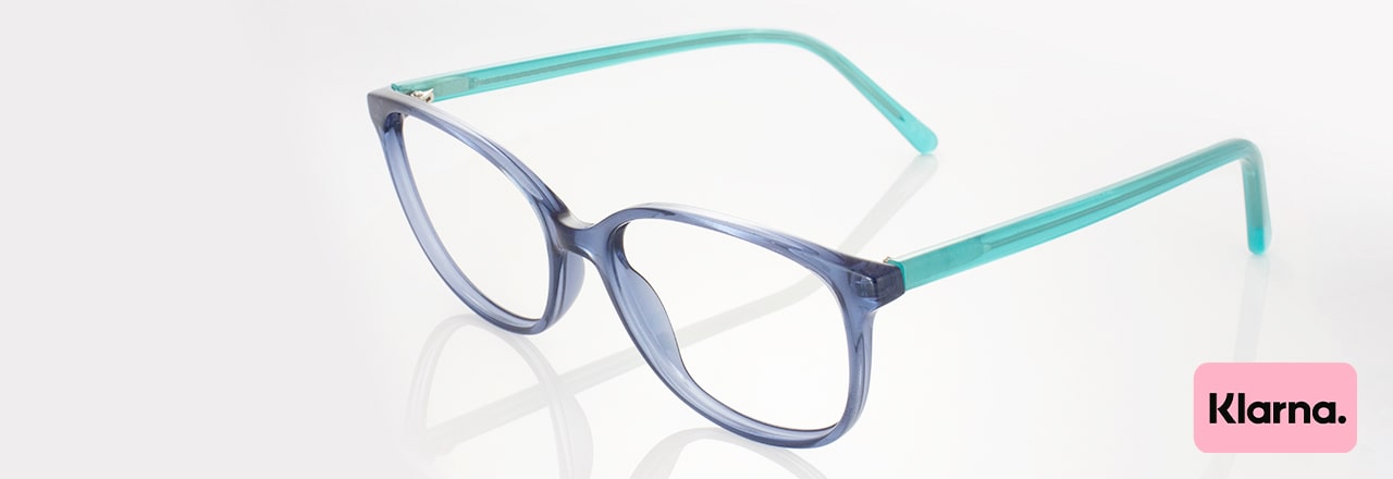 Pair of blue and green glasses