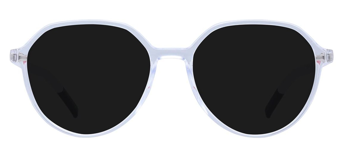Round, transparent sunglasses