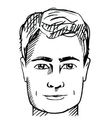 Face Shapes Men Sketch Coloring Page