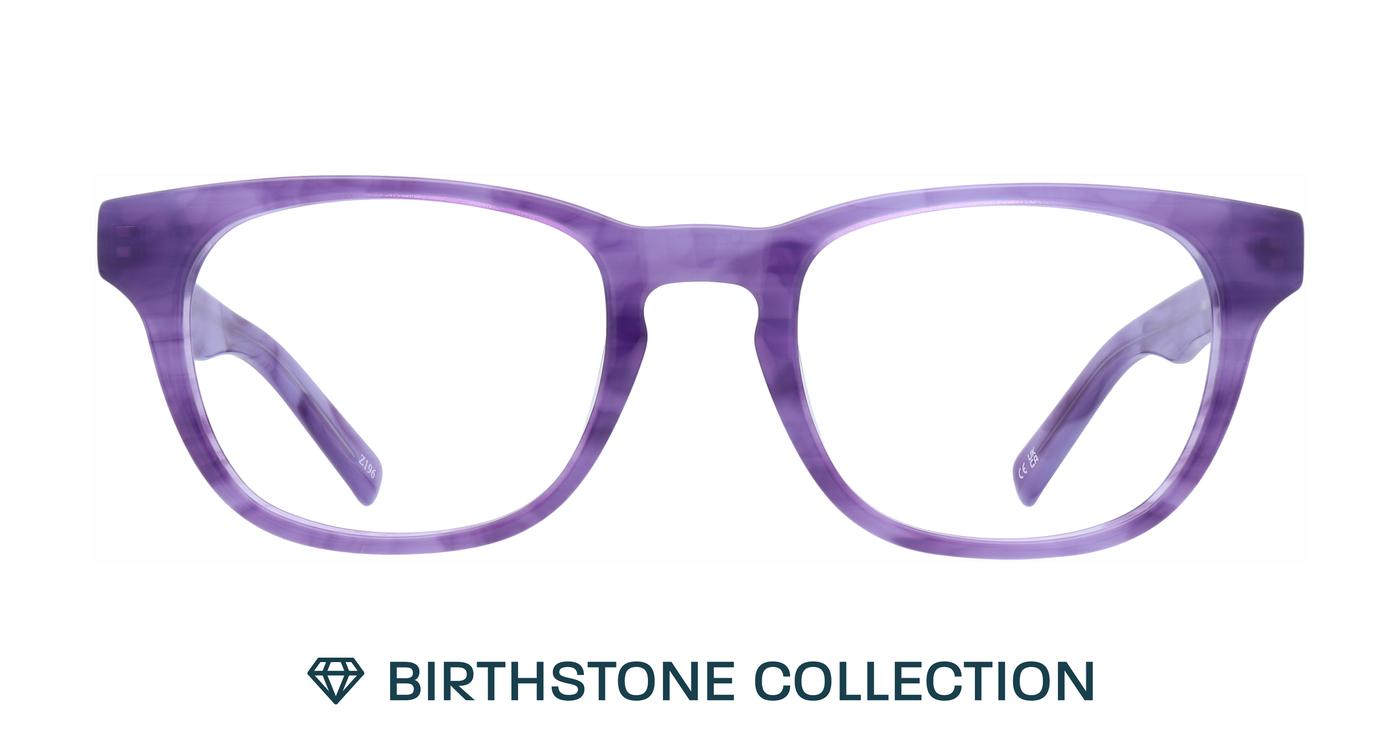 Glasses Direct Andi Birthstone  - Amethyst - Distance, Basic Lenses, No Tints