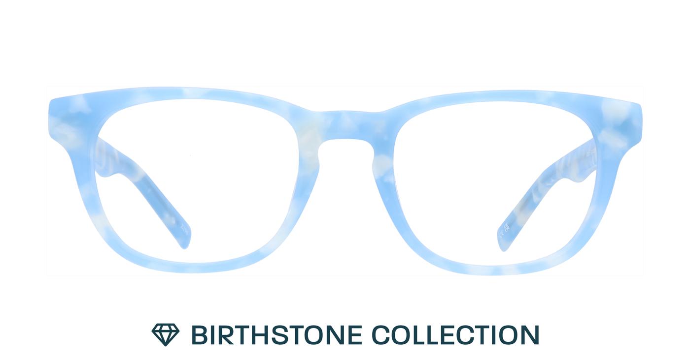 Glasses Direct Andi Birthstone  - Aquamarine - Distance, Basic Lenses, No Tints