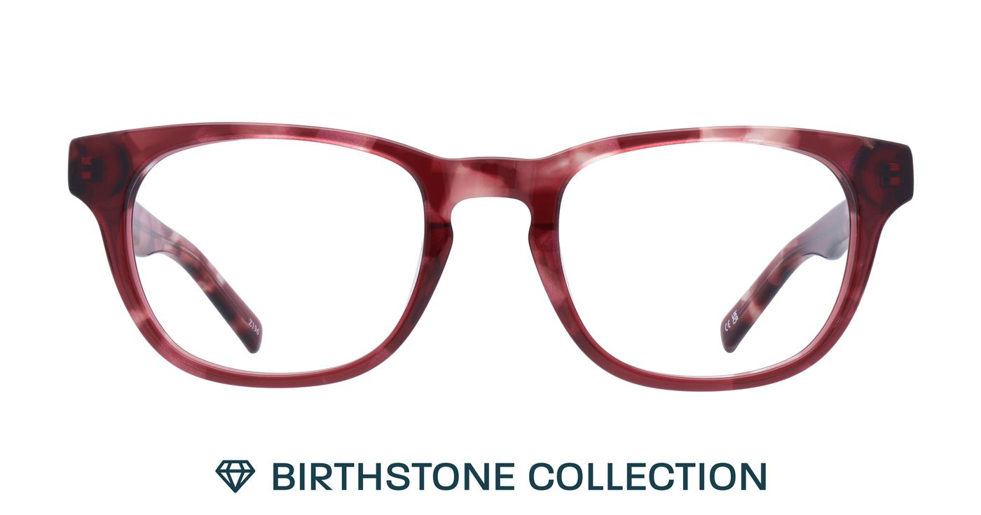 Glasses Direct Andi Birthstone  - Garnet - Distance, Basic Lenses, No Tints