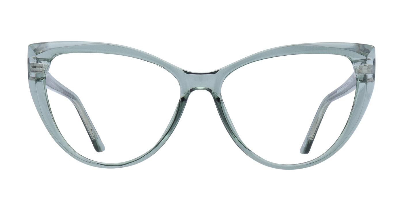 Glasses Direct Freya  - Crystal/ Light Green - Distance, Basic Lenses, No Tints