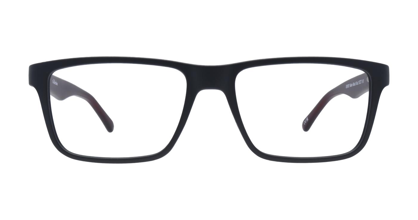 Glasses Direct Henry  - Matte Black / Red - Distance, Basic Lenses, No Tints