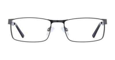 Rectangular MATT Black & Silver Metal Frames Clear Lens Glasses Geek Style #1080 