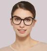 Black Arden Ivy Square Glasses - Modelled by a female