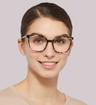 Light Tortoise Arden Ivy Square Glasses - Modelled by a female