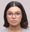 Matte Rose Arden Ivy Square Glasses - Modelled by a female