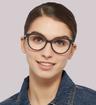 Black Mottle Arden Lily Cat-eye Glasses - Modelled by a female