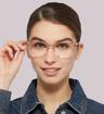 Crystal Nude Aspire Gigi Cat-eye Glasses - Modelled by a female