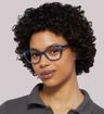 Milky Blue Aspire Gigi Cat-eye Glasses - Modelled by a female