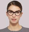 Black Aspire Greta Cat-eye Glasses - Modelled by a female