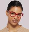 Burgundy Aspire Greta Cat-eye Glasses - Modelled by a female