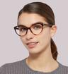 Havana Aspire Greta Cat-eye Glasses - Modelled by a female