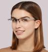 Matte Black / White Aspire Gwen Rectangle Glasses - Modelled by a female