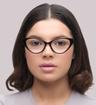 Black Aspire Harriet Cat-eye Glasses - Modelled by a female
