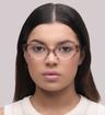 Crystal Grey Brown Stripes Aspire Harriet Cat-eye Glasses - Modelled by a female