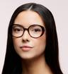 Gradient Black / Brown Horn Aspire Hattie Oval Glasses - Modelled by a female