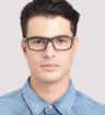 Matt Black Carrera CA8824/V Rectangle Glasses - Modelled by a male