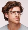 Gloss Black / Tort CAT 3505 Rectangle Glasses - Modelled by a male