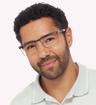 Gunmetal Champion CU1022 Rectangle Glasses - Modelled by a male