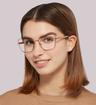 Pink Gold / Matte Bordeaux Dolce & Gabbana DG1346 Cat-eye Glasses - Modelled by a female