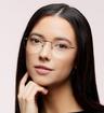 Gold Dolce & Gabbana DG1352 Round Glasses - Modelled by a female