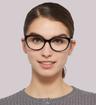 Black Dolce & Gabbana DG3342 Cat-eye Glasses - Modelled by a female
