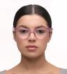 Fleur Pink Dolce & Gabbana DG3372 Round Glasses - Modelled by a female